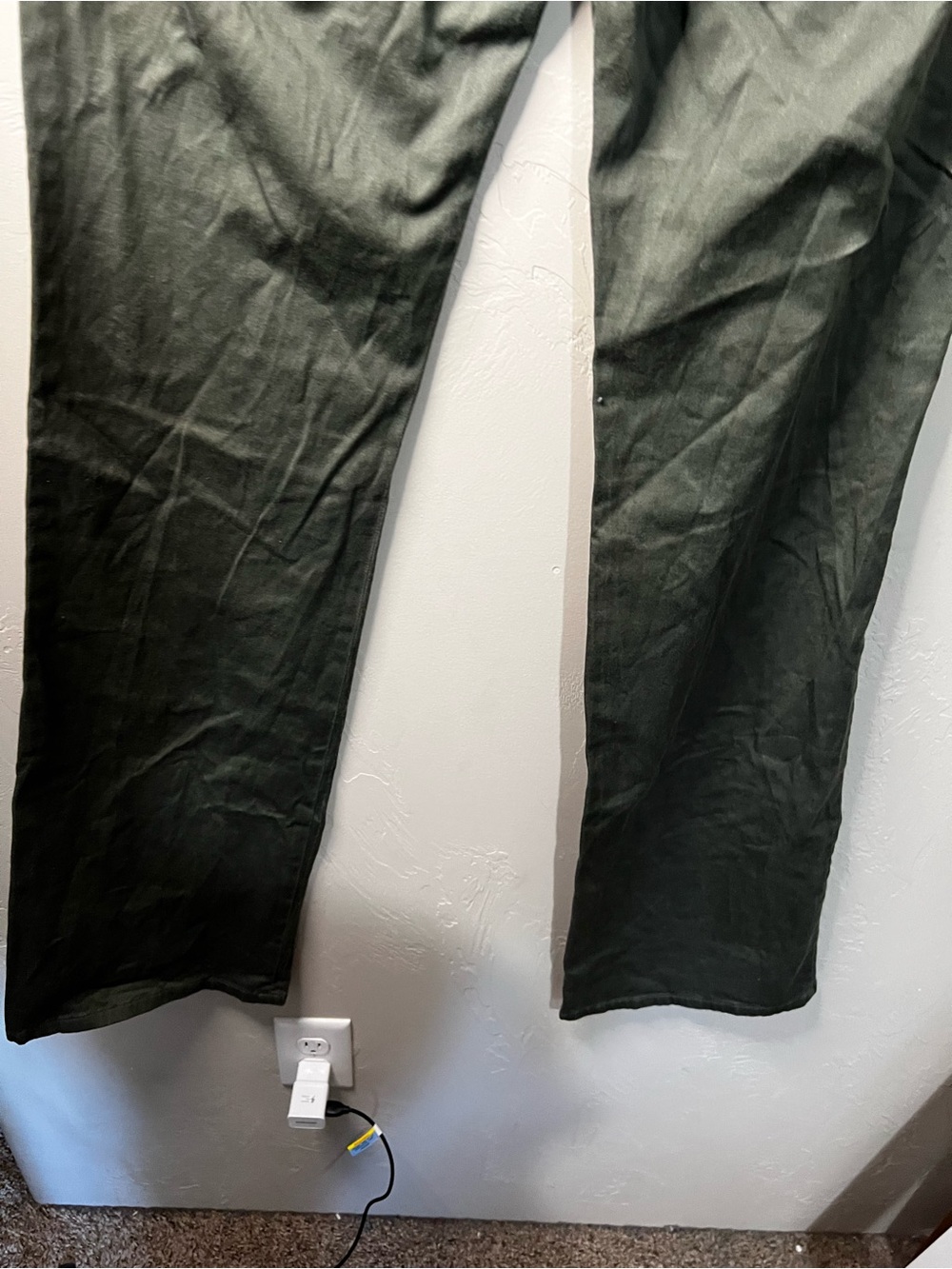 Bishop of Seventh Vintage Y2K Olive Green Low Rise Bootcut Flare Long Pants - Picture 9 of 11